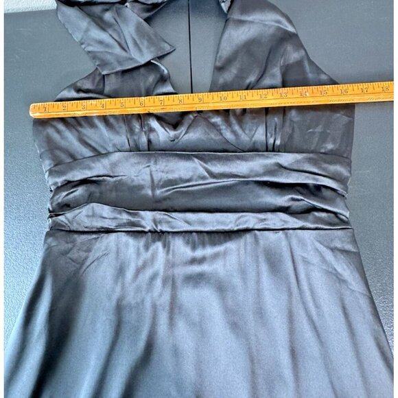 Shein MOD Backless Halter Dress Womens L Black‎ Satin - Picture 7 of 10